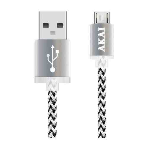 Кабель Akai USB – microUSB 1m Black/Silver