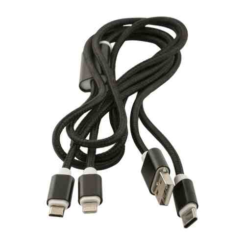 Кабель Just Case USB to Apple Lightning/USB-C/microUSB 1.3m Black