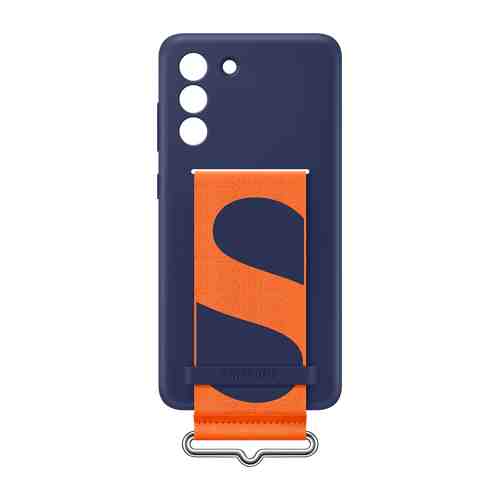 Клип-кейс Samsung Silicone Cover with Strap S21 FE с креплением-ремешок Dark Blue