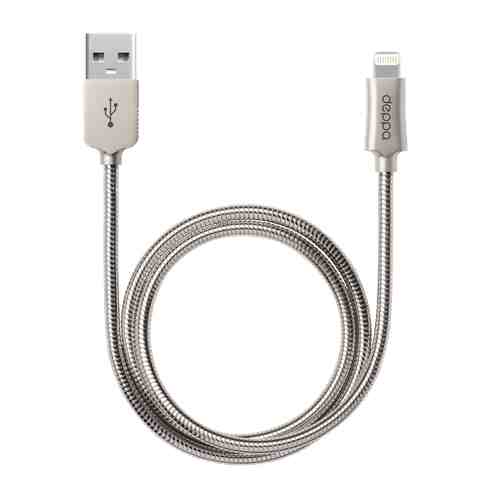 Кабель Deppa Steel USB – Apple Lightning MFI 1.2m Silver