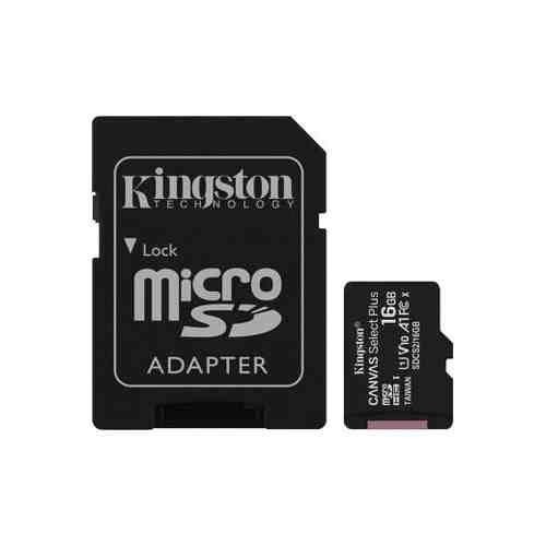 Карта памяти Kingston Canvas Select Plus microSDHC UHS-I Class 10 16GB с адаптером