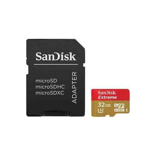 Карта памяти SanDisk Extreme microSDHC SDSQXNE-032G-GN6MA 32GB Class 10 + SD-адаптер
