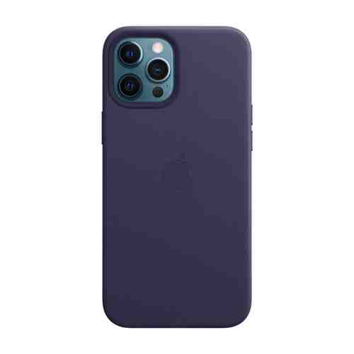 Клип-кейс Apple Leather Case with MagSafe для iPhone 12 Pro Max Тёмно-фиолетовый